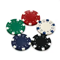 Ensemble de jetons de poker professionnels avec étui en aluminium, boutons de concessionnaire, 2 jeux de cartes, 5 dés, 500 pièces