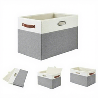 Grande boîte de rangement pliable avec poignée, adaptée pour armoire, étagère, salon