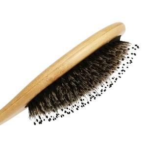 Precio barato bajo Moq cepillo de pelo de madera personalizado peine de <span class=keywords><strong>bambú</strong></span> Natural paleta desenredante cepillo de pelo con cerdas de jabalí - Product Image 3