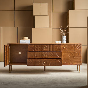 Retro Solid Wood Large Capacity Eco-Friendly <b>Storage</b> <b>Drawers</b> Style Cabinet <b>for</b> Living Room Furniture HY201 Home Living Room Cabi - Product Image 5