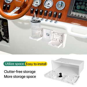 <span class=keywords><strong>Porte</strong></span>-gobelets double externe ABS avec boîte de rangement verrouillable, accessoire de rétrofit intégré pour bateaux et <span class=keywords><strong>camping</strong></span>-cars - Product Image 3