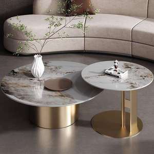 Table basse en dalle de roche de style italien, luxe léger, pour <span class=keywords><strong>la</strong></span> maison, design moderne et minimaliste, ensemble de meubles de salon de petite taille - Product Image 1