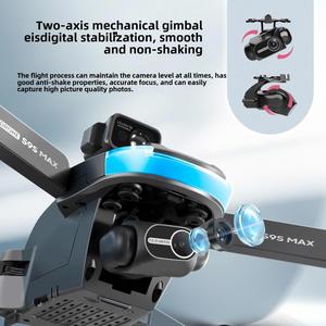 โดรนถ่ายภาพทางอากาศ S9S GPS รองรับดาวเทียม ความละเอียด 4K HD ระยะถ่ายภาพ 1 กม. พร้อมระบบควบคุมมอเตอร์แบบไร้แปรงถ่านสองแกน - Product Image 3