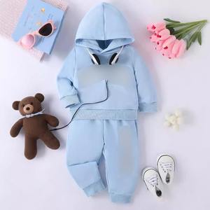 Nuova moda abbigliamento per bambini <span class=keywords><strong>con</strong></span> lettera stampata pantaloni della tuta da strada e felpa <span class=keywords><strong>con</strong></span> cappuccio Unisex abbigliamento per bambini - Product Image 2