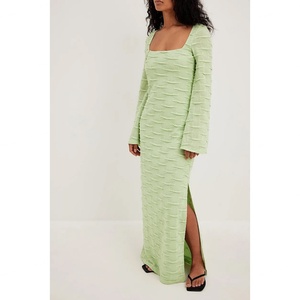 Vestido Largo Casual de Manga Larga para Mujer, Diseño Europeo y Americano, Ecológico, Cintura Baja, Corte Ajustado, Otoño - Product Image 4