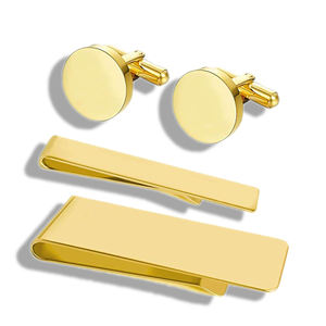 中国製造カスタマイズされた金属高級ブランク刻印ウェディングカフリンクス男性用ソフトエナメルダイヤモンドロゴカフリンクス - Product Image 4