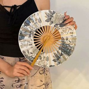 Ventiladores de Molino de Viento de Estilo Antiguo Personalizados, Arte Popular, Molinos de Viento de Bambú Portátiles Pintados, para el Año Nuevo Chino, Halloween, Navidad y Festivales - Product Image 4