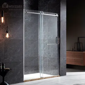 Trasparente in vetro temperato doccia porta della camera frameless scorrevole in vetro temperato porta della doccia