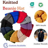 Bonnet en tricot doux et épais à double couche côtelée avec logo personnalisé pour les marques de streetwear et les cadeaux d'entreprise