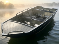 Bateau de pêche en aluminium avec réservoir de carburant, petit bateau à coque en V soudée pour la chasse au canard, les loisirs et le travail