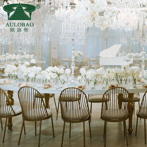 Meubles de salle de banquet Chaises de salle à manger rembourrées en métal doré - Product Image 3