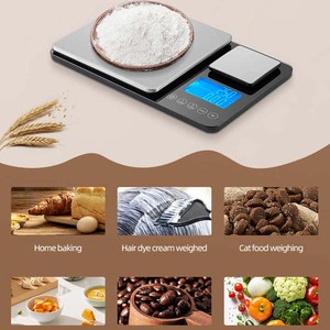 Balance de cuisine J & <span class=keywords><strong>R</strong></span> LCD en acier inoxydable pesant des aliments électroniques multifonctions marque privée 15Kg balance de cuisine numérique carrée - Product Image 5