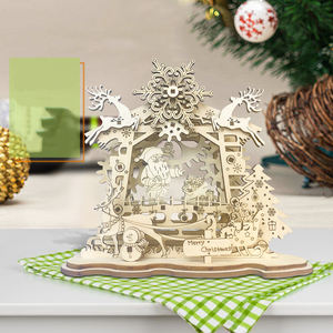 <span class=keywords><strong>2022</strong></span> nouveaux Puzzles 3D en bois bonhomme de neige arbre wapiti maison en bois-ornements de noël et cadeaux de noël pour enfants jouets promotionnels - Product Image 2