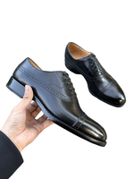 Chaussures Blake en cuir à lacets, cousues main, style Oxford, semelle en cuir, confortables pour le bureau, la carrière, les mariages, motif floral, bout élégant, pour les soirées