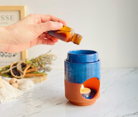 Brûleur à huile en céramique, chauffe-cire, porte-bougie chauffe-plat, diffuseur d'aromathérapie, décoration de salle de spa et de yoga, cadeau anti-stress