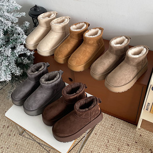 Thick-<b>fur</b>-lined warm winter <b>boots</b> <b>for</b> <b>women</b> 2026 versatile and retro round-toe cotton shoes with thick sole <b>women's</b> snow <b>boots</b> - Product Image 1