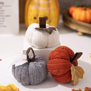 Offre Spéciale : Ornement Citrouille Tricoté pour Thanksgiving, Fête de la Moisson, Décorations de Plateau, Jouets et Cadeaux pour Enfants - Product Image 3
