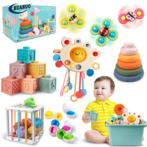 Bé Cảm Giác Thùng Kéo Chuỗi Tắm Đồ Chơi 6 Trong 1 Xếp Chồng Khối Nhẫn Phù Hợp Với Trứng Cốc Hút Spinner Montessori Đồ Chơi Thiết Lập - Product Image 1
