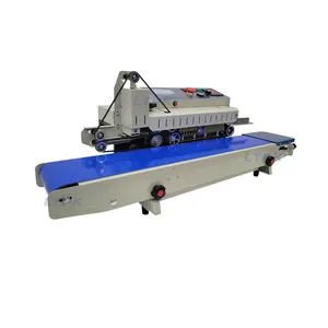 PM-1800 Plastic Bag Band Sealer Expiry Date QR Coding Continuous Sealing Machine With Inkjet Printer