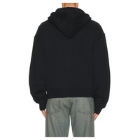 Sweat à capuche zippé 320 GSM en coton molletonné épais, broderie personnalisée, coupe ample à épaules tombantes