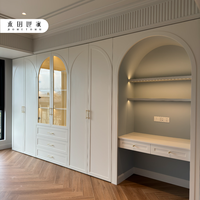 Dressing moderne en bois massif sur mesure avec vitrine, facile à assembler, pour chambre d'hôtel ou de maison