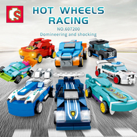 Sembo Block 607200, jouets éducatifs pour enfants, bricolage, assemblage amusant, mini voiture de course à tirer en arrière, kit de briques, ensembles de blocs de construction pour enfants