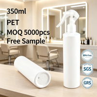 Vente en gros de flacons pulvérisateurs miniatures en PET blanc de 350 ml (12 oz) pour les soins capillaires, emballage de salon, flacon pulvérisateur vide pour désodorisant