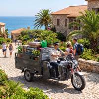 Tricycle électrique de transport de marchandises homologué CE 2026, 1500W, 25-35 KM/H, avec cabine avant, capacité de charge lourde, Tuk Tuk pour le marché européen