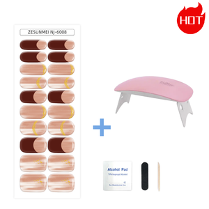 Juego de pegatinas UV para uñas francesas transparentes semicuradas, decoración de <span class=keywords><strong>manicura</strong></span> de cubierta completa con aplicación de diseño de lámpara LED UV para dedos - Product Image 3