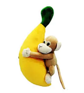 CE/ASTM OEM 2024 하이 퀄리티 창조적 인 원숭이 바나나 봉제 완구 맞춤형 박제 동물 장난감 박제 동물 장식