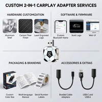 Adaptador 2 en 1 Plug and Play, Adaptador Inalámbrico USB para Carplay con Logotipo de Fútbol