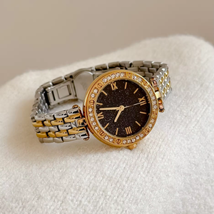 Reloj de Cuarzo de Acero Inoxidable para Mujer, Reloj de Lujo con Diamantes de Moissanita, Correa de Cuero Brillante, Cristal de Aleación - Product Image 1