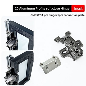 Plaque de connexion minimaliste pour charnière de meuble à bras court en profilé aluminium 20, fermeture amortie, diamètre de coupelle 35 mm - Product Image 3