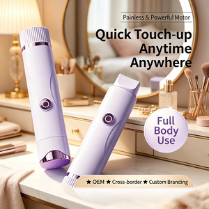 Épilateur électrique 2-en-1 pour femme, utilisation humide et sèche, rechargeable par USB, indolore, portable, pour le corps et le visage - Product Image 1