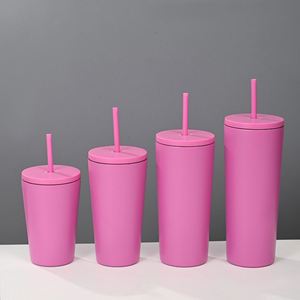 Gobelet de voyage isotherme en acier inoxydable 16 oz (500 ml) avec logo personnalisé, écologique, durable, avec paille et couvercles - Product Image 3