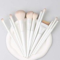 Ensemble de 10 pinceaux de maquillage pour les yeux en fibres synthétiques avec logo personnalisé, marque privée, outils cosmétiques professionnels, haute qualité, fabrication en usine