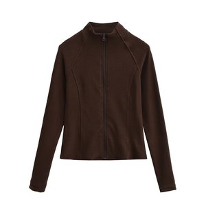 Vêtements pour femmes 2026 Automne Mode européenne et américaine Polyvalent Décontracté Col mandarin <span class=keywords><strong>Velours</strong></span> Coupe ajustée <span class=keywords><strong>Veste</strong></span> en polaire - Product Image 3