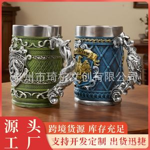 Jarra de Cerveza de Acero Inoxidable Ravenclaw con Asa con Relieve de Águila, Taza de Regalo para Fiestas, Aislamiento Térmico - Product Image 5