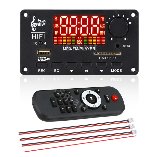 2*50W Amplifier Blue Tooth 5.0 12V 100W MP3 Decoder Board Call Recording Wireless Music Audio Modul USB TF AUX FM Radio for Car