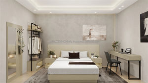 Juego de Muebles de Dormitorio Personalizables para Proyectos Hoteleros de 3 Estrellas, Suite Completa con Cama de Madera, Armario, Escritorio, Silla y Mesitas de Noche - Product Image 4