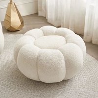 Pouf rond en forme de citrouille en tissu de laine d'agneau personnalisé et adorable