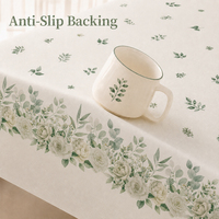 Nappe rectangulaire moderne en PVC imprimée florale, douce pour la peau, réutilisable pour la maison et les mariages