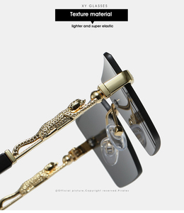 Lunettes de soleil rectangulaires sans monture pour femmes, monture en forme de tête de <span class=keywords><strong>serpent</strong></span>, verres dégradés, lunettes de soleil sans monture pour hommes, lunettes en métal de haute qualité populaires - Product Image 4