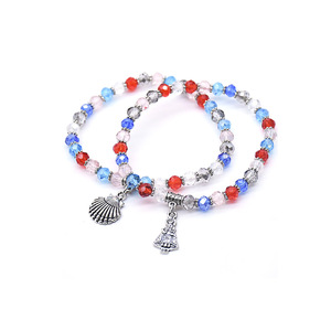 Bracelet en perles de cristal style Santiago, bracelet chapelet unisexe, bijou cadeau, design croix en argent tibétain - Product Image 4