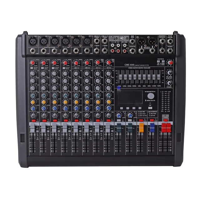 Quality CMS 600-3 DJ Audio Mixer Dual 99 DSP 6-Channel Surround Sound Console CMS600-3