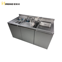 Keran Pembilas Gelas SIMEINO Custom 201/304 SS Komersial untuk Meja Kerja, Counter, dan Knock Box, 220-240V untuk Kafe dan Minuman Susu