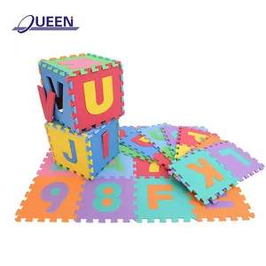 LINYIQUEEN ABC 123 عدد متشابك من رغوة إيفا قطع متداخلة حروف الأبجدية ألغاز لعب الأطفال حصيرة لعب للزحف حصيرة لعب للأطفال حصيرة لعب