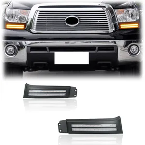 Gobison LED DRL 2 Colors Daytime Running Light With Turn Signal Fog Lamp For Toyota Sequoia 2007-2017 Fog Light