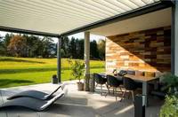 Pergola extérieure interactive en aluminium avec système de panneaux solaires, style pavillon, gazebo, kiosque, toit ouvrant et fermable, finition anodisée, étanche