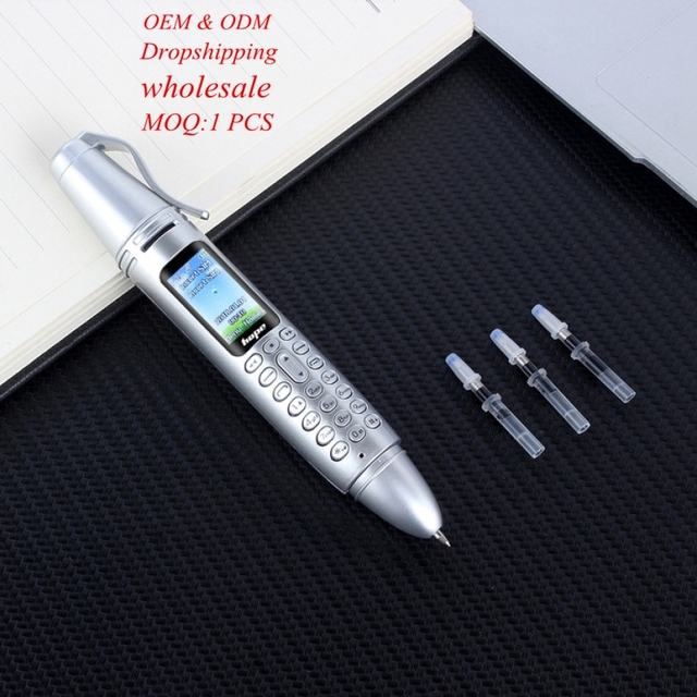 Multifunctional Remote Noise Reduction Back-clip Recording Pen AK007 Mobile Phone Dual SIM 0.96 Inch Color Screen Mini Phone